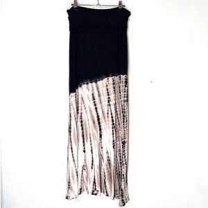 EVERLEIGH Womens M Black Tie Dye Maxi Skirt Indie Sleeze Whimsigoth Grunge Boho